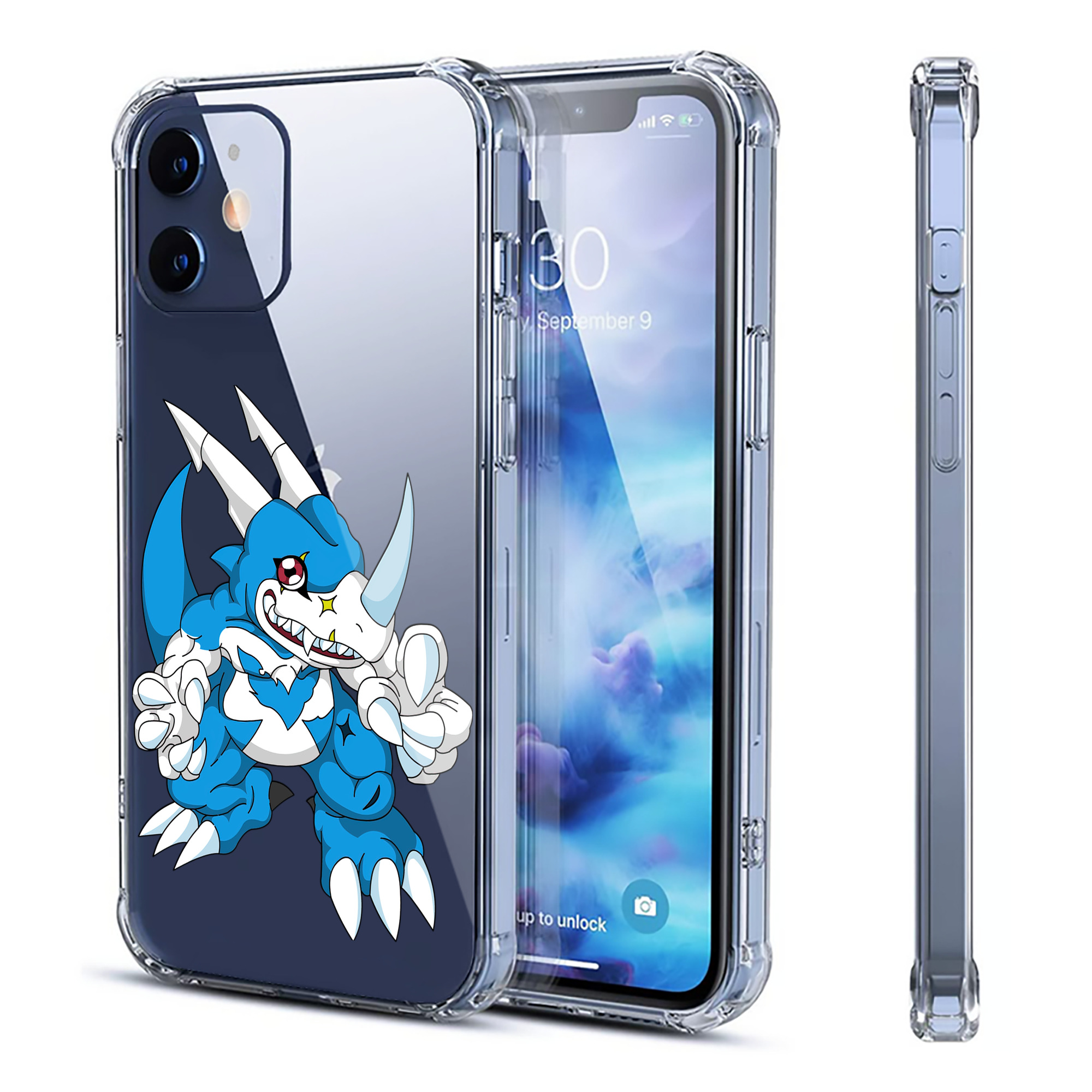 （画像用） Digimon デジタルモンスター/デジモン 【iPhone 12シリーズ対応】透明スマホケース（クリアソフトケース）